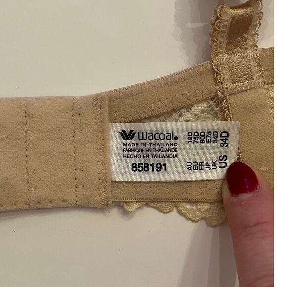 Wacoal Embrace Lace Push Up Bra 858191 Size 34D Lot of 2 Bundle Nude Cappuccino - Picture 6 of 15